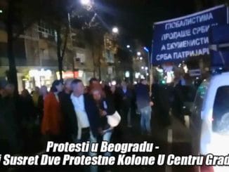 Protesti u Beogradu - Dok se 191. Litija kretala od zgrade RTS-a prema vladi Srbije, u isto vreme kolona demonstranata 49. protesta "1 od 5 miliona" kretala se u pravcu od zgrade vlade Srbije prema RTS-u - VIDEO